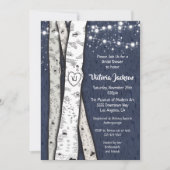 Birch Tree Abend Twinkle Lights Brautparty Einladung (Vorderseite)