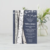 Birch Tree Abend Twinkle Lights Brautparty Einladung (Stehend Vorderseite)