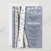 Birch Tree Abend Twinkle Lights Brautparty Einladung (Vorderseite)