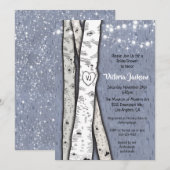 Birch Tree Abend Twinkle Lights Brautparty Einladung (Vorne/Hinten)