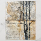 Birch Tree Altes Manuskript Briefbogen (Rückseite)
