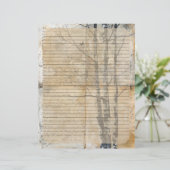Birch Tree Altes Manuskript Briefbogen (Stehend Vorderseite)