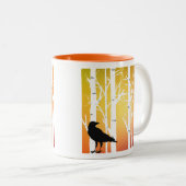 Birch Tree and Crow Zweifarbige Tasse (VorderseiteRechts)