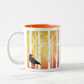 Birch Tree and Crow Zweifarbige Tasse (Links)