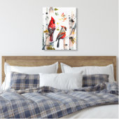 Birch Tree and Kardinals Leinwand Art (Insitu (Schlafzimmer))