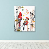 Birch Tree and Kardinals Leinwand Art (Insitu (Holzboden))