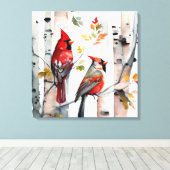 Birch Tree and Kardinals Leinwand Art (Insitu (Holzboden))