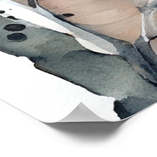 Birch Tree and Kardinals Poster (Ecke)