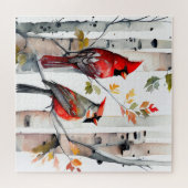 Birch Tree and Kardinals Puzzle (Horizontal)