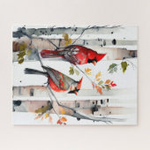 Birch Tree and Kardinals Puzzle (Horizontal)