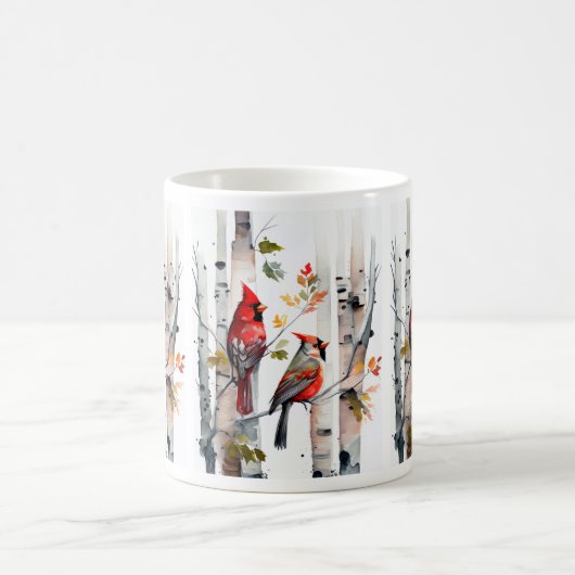 Birch Tree and Kardinals Tasse (Mittel)