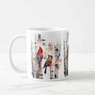 Birch Tree and Kardinals Tasse