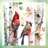 Birch Tree and Kardinals Window Cloning Fensteraufkleber (Blatt 3)