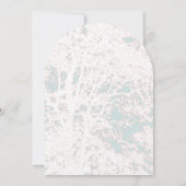 Birch Tree Aqua Blue Sky Playbill Schriftartes Wed Einladung (Rückseite)