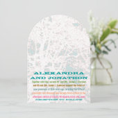 Birch Tree Aqua Blue Sky Playbill Schriftartes Wed Einladung (Stehend Vorderseite)