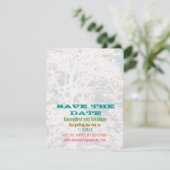Birch Tree Aqua Playbill Schriftart Save the Date Einladung (Stehend Vorderseite)
