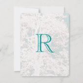 Birch Tree Aqua Playbill Schriftart Save the Date Einladung (Rückseite)