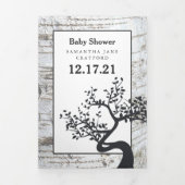 Birch Tree, Baby Shower Suite Dreifach Gefaltete Einladung (Cover)