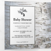 Birch Tree, Baby Shower Suite Dreifach Gefaltete Einladung (Innen Erste Seite)