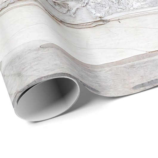 Birch Tree Bark Geschenkpapier (Rolleneckpunkt)