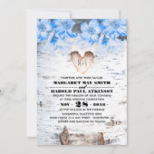 Birch Tree Bark Herz Rustikale Hochzeit Einladung (Vorderseite)