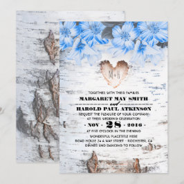 Birch Tree Bark Herz Rustikale Hochzeit Einladung