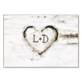 Birch Tree Bark Individuelle Gästennamen Table Car Tischnummer (Rückseite)