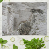 Birch Tree Bark Peeled Old Foto Handtuch (Gefaltet)