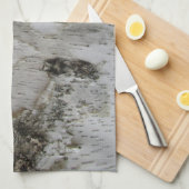 Birch Tree Bark Peeled Old Foto Handtuch (Viertel Falte)