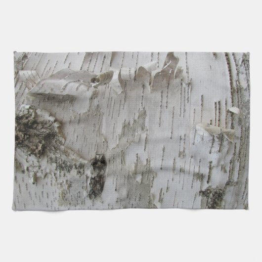 Birch Tree Bark Peeled Old Foto Handtuch (Horizontal)