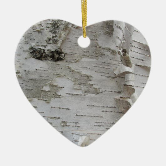 Birch Tree Bark Peeled Old Foto Keramik Ornament (Vorne)