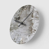 Birch Tree Bark Peeled Old Foto Runde Wanduhr (Winkel)