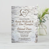 Birch Tree Bark Probe Dinner Einladungen (Stehend Vorderseite)