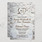 Birch Tree Bark Probe Dinner Einladungen (Vorne/Hinten)