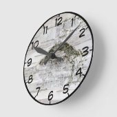 Birch Tree Bark Runde Wanduhr (Winkel)