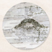 Birch Tree Bark Runder Pappuntersetzer (Vorderseite)