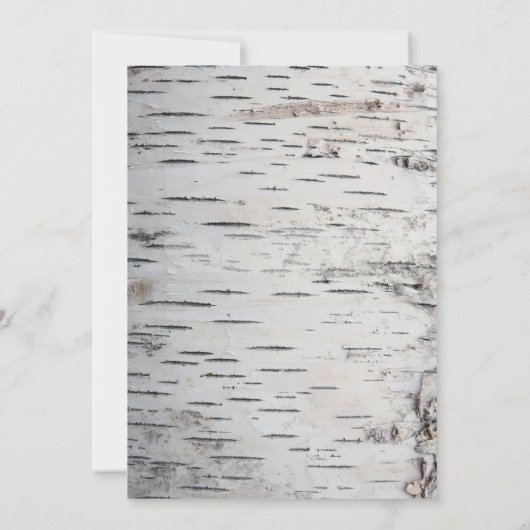 Birch Tree Bark Rustic Country Engagement Party Einladung (Rückseite)