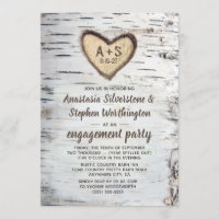 Birch Tree Bark Rustic Country Engagement Party