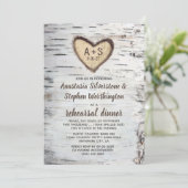Birch Tree Bark Rustic Country Probe Dinner Einladung (Stehend Vorderseite)
