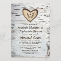 Birch Tree Bark Rustic Country Probe Dinner