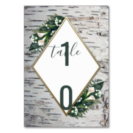 Birch Tree Bark Rustic Wedding Tischnummer Cards