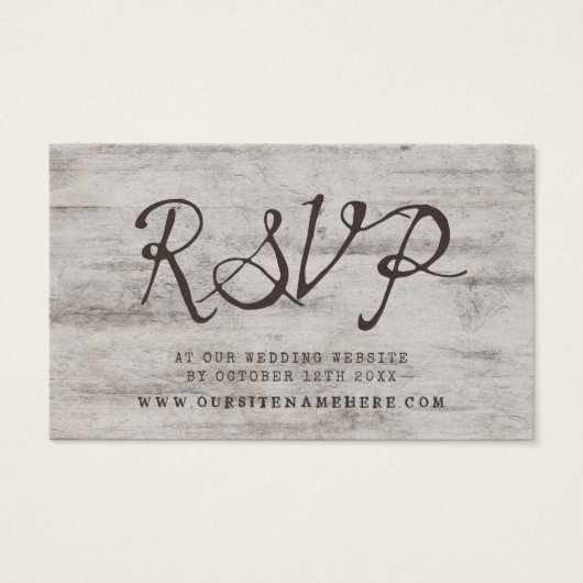 Birch Tree Bark Wedding Website UAWG Insert Cards (Vorderseite)