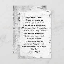Birch Tree Bark wünscht gute Hochzeitskarten Einladung