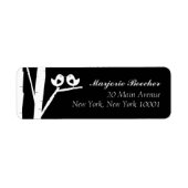 Birch Tree Birds Address Labels Black (Vorne)