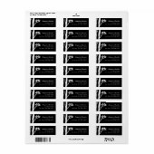 Birch Tree Birds Address Labels Black (Vorne)