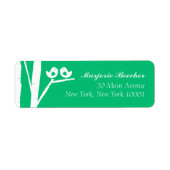 Birch Tree Birds Adress Labels Seaglass Green (Vorne)