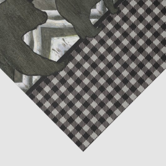 Birch Tree Black Bear Rustic Decoupage Seidenpapier (Ausschnitt)