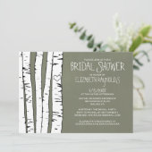 Birch Tree Bridal Dusche Einladungen (Stehend Vorderseite)
