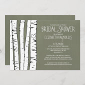 Birch Tree Bridal Dusche Einladungen (Vorne/Hinten)