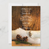 Birch Tree, Bridal Veil und Barn Wood Wedding Einladung (Vorderseite)